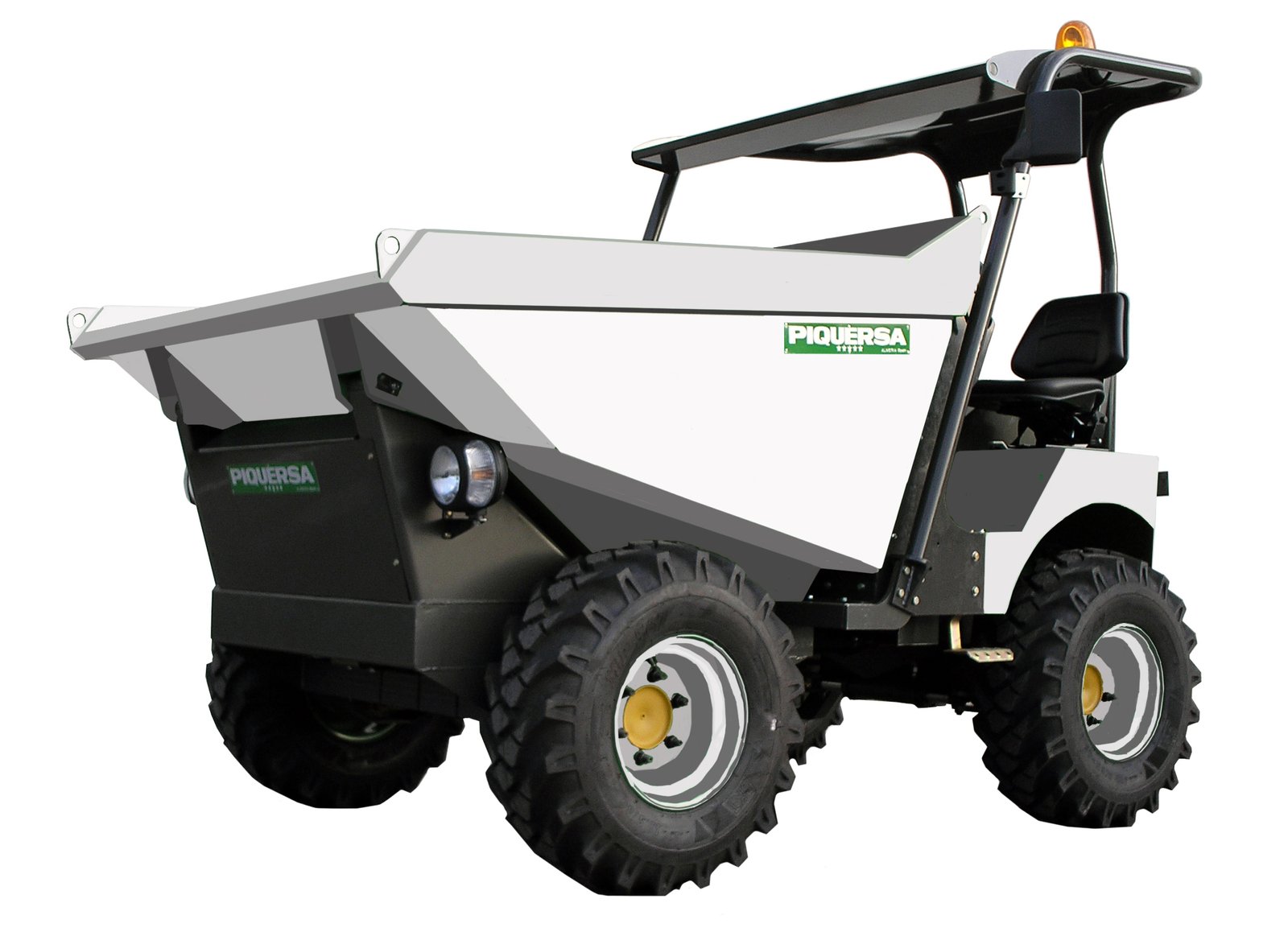 Explora los dumpers Piquersa serie 4500H, con transmisión hidrostática, descarga giratoria y autocargable. Robustez y eficiencia garantizadas.