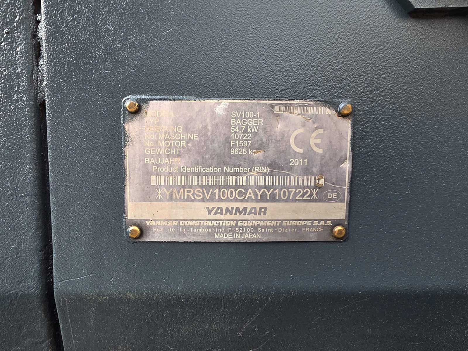 Yanmar SV100 disponible con envío nacional