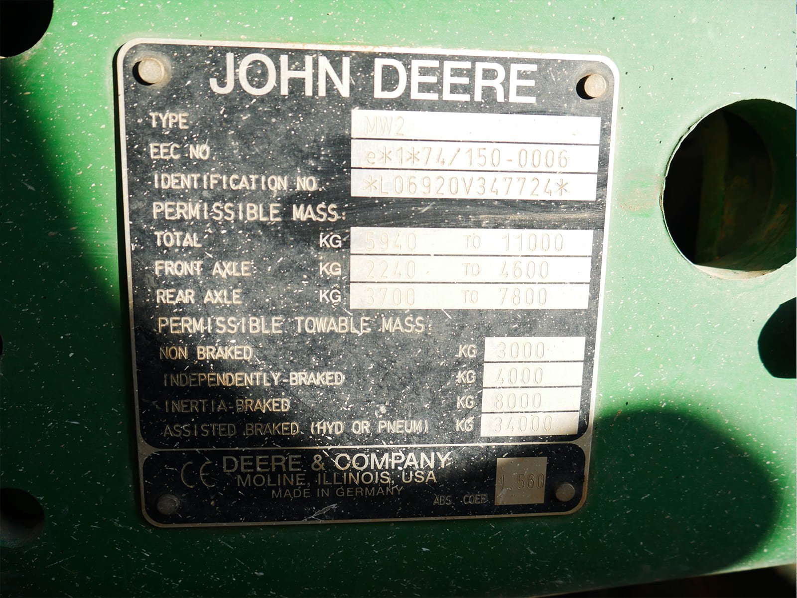 Tractor John Deere 6920 alto rendimiento
