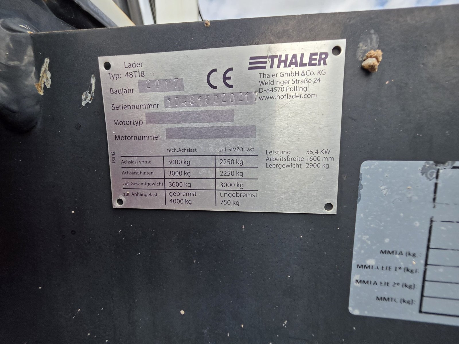 Thaler 48T18 para ganadería Thaler 48T18 para construcción Thaler 48T18 segunda mano Murcia Thaler 48T18 JJG Works Maquinar